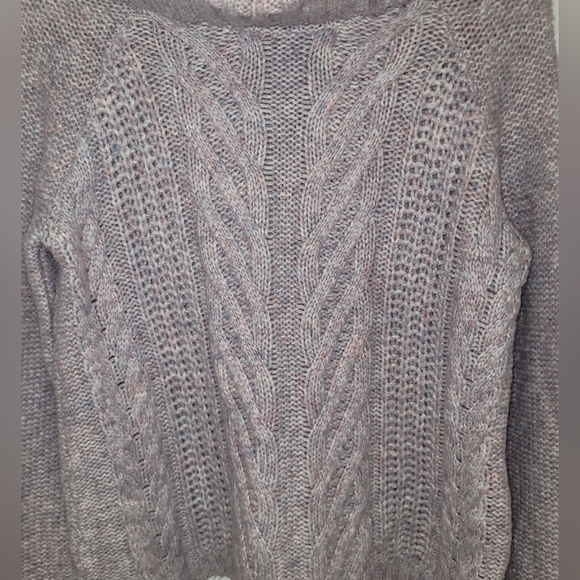 Reitmans Cozy Lilac, Pink And Blue Cable Knit Turtleneck Sweater-Small/Medium - Picture 3 of 5